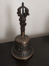 Beautiful Vintage Ornate Brass Tibetan Ceremonial Vajra Bell