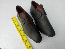  Antique Victorian Child’s Leather & Wooden Clog Shoes Handmade
