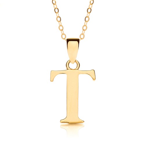 9ct gold initial - gold,