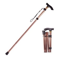 walking stick cane folding adjustable rubber ferrule lightweight wrist strap