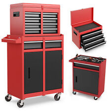 5-Drawer Rolling Tool Chest High Capacity Tool Storage Cabinet-Red+Black