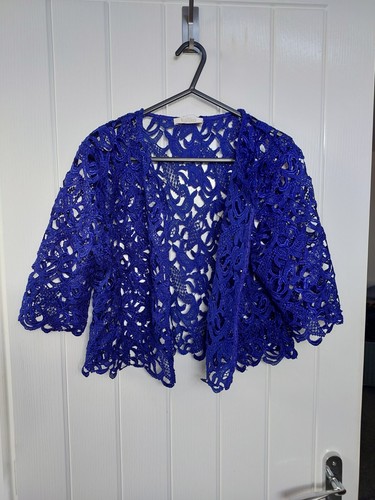 Royal blue lace crochet - lace,