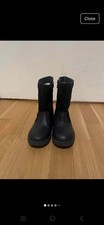 M & S Navy Blue Mid Calf Leather Boots FOR GIRLS Size 10 Good Condition