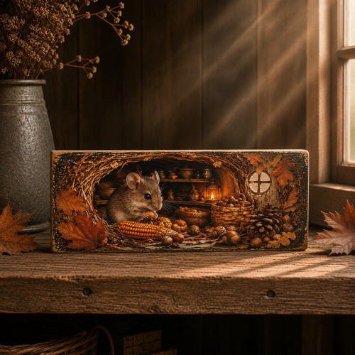 Mouse art autumn fall - mouse, sign