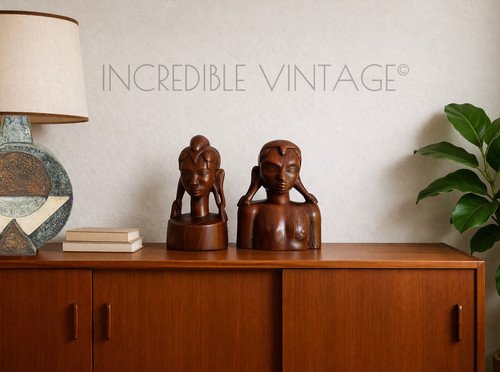 Vintage pair hand carved - vintage, wood