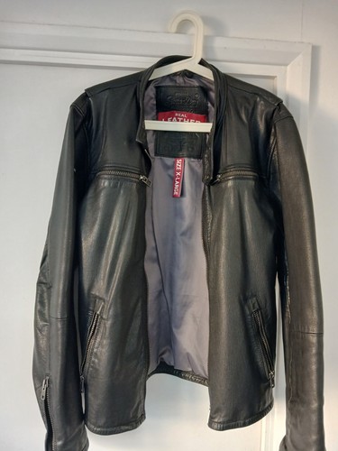 Superdry leather jacket - leather,