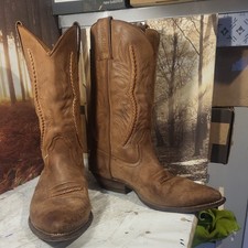 Sancho Mens Brown Leather Cowboy Boots Size 9/43