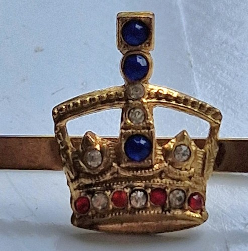 Vintage crown bar brooch - vintage,