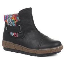Pavers Knitted Cuff Ankle Boots .Size UK 5. Black