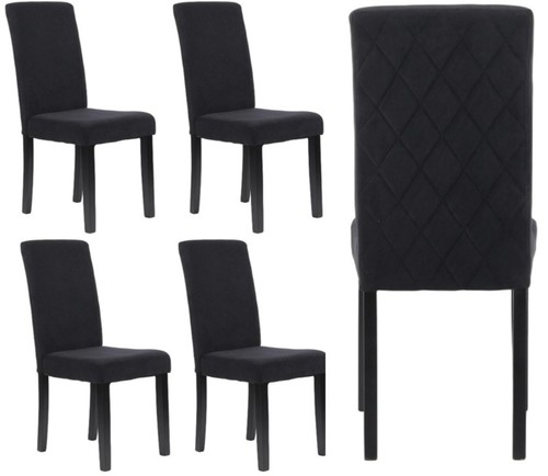 Black velvet dining chairs - dining,