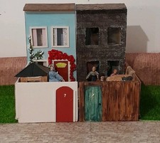 16th scale Vintage Dolls House diorama Street  inc Dolls Handmade 