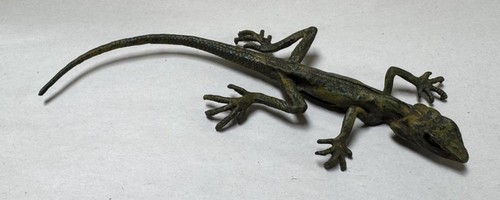 Bronze sculpture lizard - sculpture,