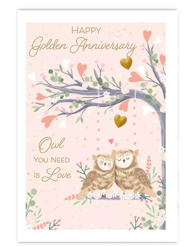 Golden wedding anniversary - golden,