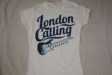 LONDON CALLING GUITAR LOGO LADIES SKINNY T SHIRT NEW OFFICIAL PUNK STREET CASUAL
