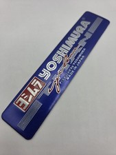 YOSHIMURA BLUE 3D HEATPROOF EXHAUST BADGE STICKER GRAPHIC DECAL METAL 120MMx27MM