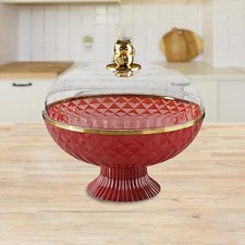 Fruit Bowl Large Capacity Food Serving Bowl Round Fruit Basket with Lid for