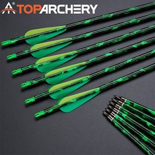 30" Hunting Arrows Archery Carbon Arrows Spine 500 for Compound Recurve Bow