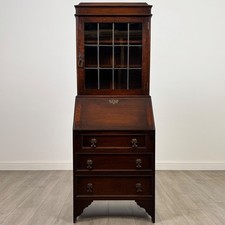 Antique 20th Century Small Oak Bureau Bookcase ( REF AF-4685 )