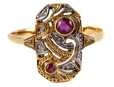 Art Nouveau Fine Ruby and