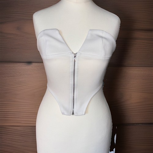Shein white zip - white, front
