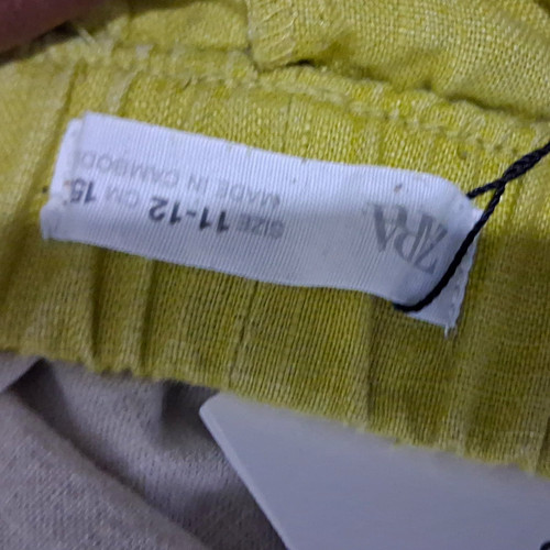 Zara yellow linen - yellow, straight