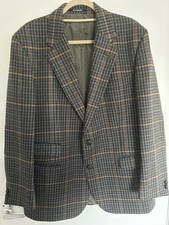 DAKS London Vintage Men’s Tweed Jacket coat Size 42R EU26 Elbow Patches New