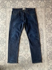 Folk Selvedge Denim Jeans Mens Size W36 L30 Navy Straight Leg Button Fly