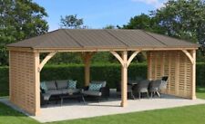 Meridian Gazebo 12ft x 24ft (3.7m x 7.4m) with Double Privacy Screens