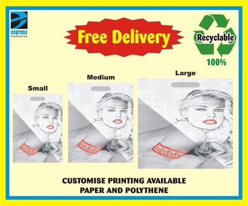 100x plastic polythene carrier - 100x,