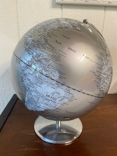Silver tabletop world - world, globe
