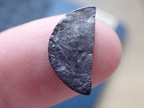 Scottish cut halfpenny - scottish,
