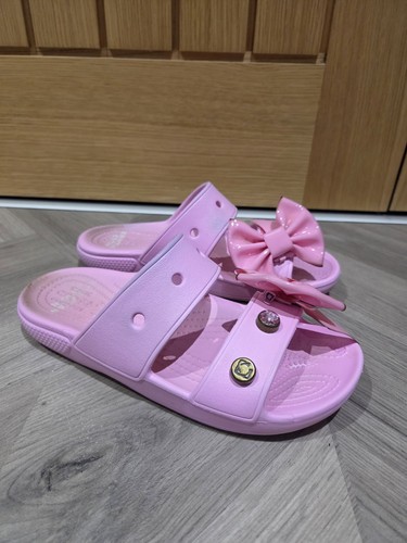 Ladies pink crocs sliders - pink, size