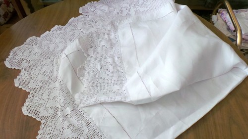 Vintage tablecloth with a - vintage,