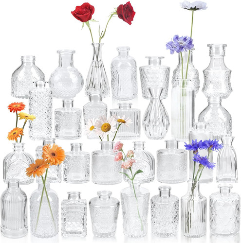 Glass bud vase set - of, 30,small