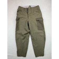 Vintage 60s Swedish Military Wool Cargo Pants 34x28 L/XL Surplus Winter Trousers