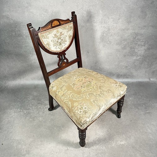 Edwardian inlaid mahogany low - mahogany,
