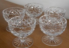 5 x Cut Crystal Footed Sundae