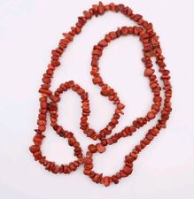 Vintage Long Strand Real Red Coral Necklace Retro Natural Antique 88cm