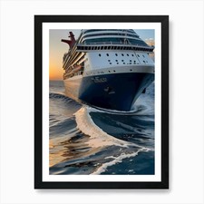 Cruise Ship -Reimagined Art Print Framed Wall Art Poster Canvas Print Picture