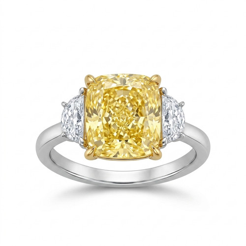 Igi 50ct cushion yellow lab - 3.50ct,