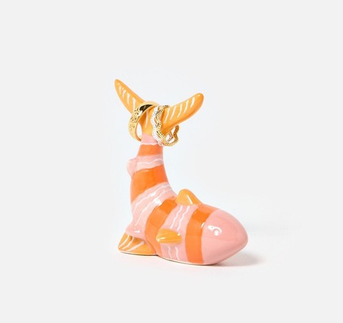 Ceramic pink orange fish - ceramic, &