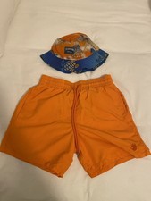 Vilebrequin Mens Orange Swim  Shorts (S) + Vilebrequin Bucket Hat (S)