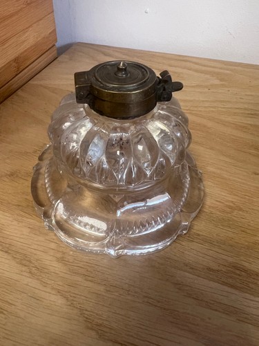 Antique glass and brass - and,