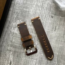 Brown Italian Calf Leather Watch Strap For Panerai Luminor Marina PAM 22/24/26mm