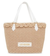 LOVE MOSCHINO LOGO TAG RAFIA