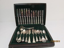 (ref1F) 73 Piece Silver Plated Kings Pattern George Butler Canteen
