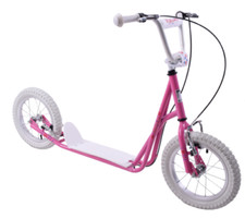 Girls Pink Scooter 14" Wheel Kick Push Ride On Scooter Children Blossom Age 6-10
