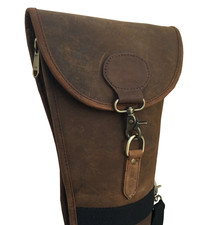 Distressed Leather Shotgun Slip Shooting Storage Bag Roll-Up Gun Carry Case New