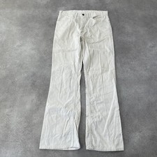 Levi's Corduroy Trousers Womens 32" Vintage Flared 70s Bell Bottoms, Off White