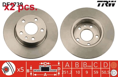 Pcs rear brake disc rotos - brake,